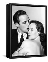 The Men, from Left, Marlon Brando, Teresa Wright, 1950-null-Framed Stretched Canvas