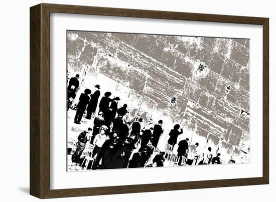The Men's Side, from the Series, Tuesday at the Wailing Wall, 2014-Joy Lions-Framed Giclee Print