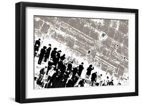 The Men's Side, from the Series, Tuesday at the Wailing Wall, 2014-Joy Lions-Framed Giclee Print