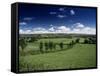 The Mendip Hills from Wedmore, Somerset, England, United Kingdom-Chris Nicholson-Framed Stretched Canvas