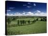 The Mendip Hills from Wedmore, Somerset, England, United Kingdom-Chris Nicholson-Stretched Canvas