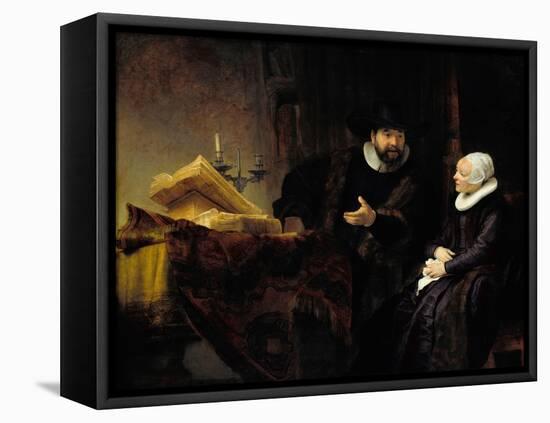 The Mennonite Preacher Anslo and His Wife, 1641-Rembrandt van Rijn-Framed Stretched Canvas