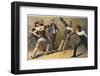 The "Mensur" (Fencing Bout), Both Duellists Hope They Will be Scarred for Life-Georg Muhlberg-Framed Photographic Print