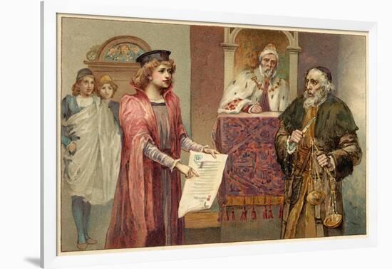 The Merchant of Venice, Act IV Scene I: Shylock Can Have His Pound of Flesh-null-Framed Art Print