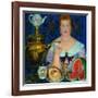 The Merchant's Wife Drinking Tea, 1923-Boris Michaylovich Kustodiev-Framed Giclee Print