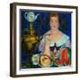 The Merchant's Wife Drinking Tea, 1923-Boris Michaylovich Kustodiev-Framed Giclee Print