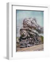 The 'Merchants Limited' All-Pullman Luxury Train of the New Haven Railroad at Speed South of Boston-null-Framed Giclee Print