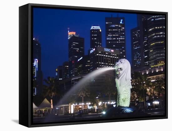 The Merlion, Singapore's National Symbol, Singapore, Southeast Asia, Asia-Amanda Hall-Framed Stretched Canvas