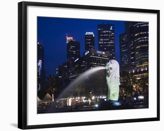 The Merlion, Singapore's National Symbol, Singapore, Southeast Asia, Asia-Amanda Hall-Framed Photographic Print