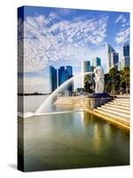 The Merlion Statue with the City Skyline in the Background, Marina Bay, Singapore-Gavin Hellier-Stretched Canvas
