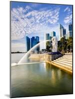 The Merlion Statue with the City Skyline in the Background, Marina Bay, Singapore-Gavin Hellier-Mounted Photographic Print