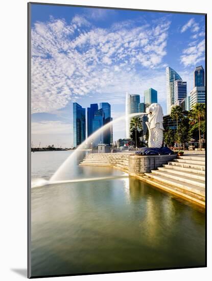 The Merlion Statue with the City Skyline in the Background, Marina Bay, Singapore-Gavin Hellier-Mounted Photographic Print