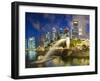 The Merlion Statue with the City Skyline in the Background, Marina Bay, Singapore-Gavin Hellier-Framed Photographic Print