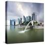 The Merlion Statue with the City Skyline in the Background-Gavin Hellier-Stretched Canvas