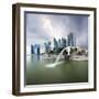 The Merlion Statue with the City Skyline in the Background-Gavin Hellier-Framed Photographic Print