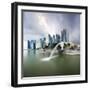 The Merlion Statue with the City Skyline in the Background-Gavin Hellier-Framed Photographic Print