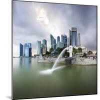 The Merlion Statue with the City Skyline in the Background-Gavin Hellier-Mounted Photographic Print