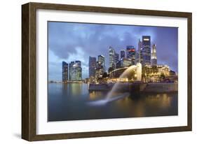 The Merlion Statue with the City Skyline in the Background-Gavin Hellier-Framed Photographic Print