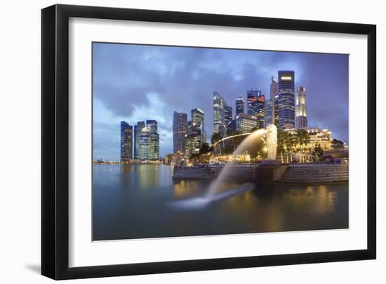 The Merlion Statue with the City Skyline in the Background-Gavin Hellier-Framed Photographic Print