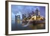 The Merlion Statue with the City Skyline in the Background-Gavin Hellier-Framed Photographic Print