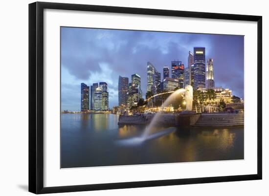 The Merlion Statue with the City Skyline in the Background-Gavin Hellier-Framed Photographic Print