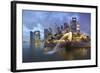 The Merlion Statue with the City Skyline in the Background-Gavin Hellier-Framed Photographic Print