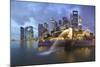The Merlion Statue with the City Skyline in the Background-Gavin Hellier-Mounted Photographic Print