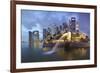 The Merlion Statue with the City Skyline in the Background-Gavin Hellier-Framed Photographic Print