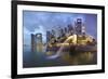 The Merlion Statue with the City Skyline in the Background-Gavin Hellier-Framed Photographic Print