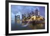 The Merlion Statue with the City Skyline in the Background-Gavin Hellier-Framed Photographic Print