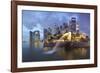 The Merlion Statue with the City Skyline in the Background-Gavin Hellier-Framed Photographic Print