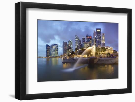 The Merlion Statue with the City Skyline in the Background-Gavin Hellier-Framed Photographic Print