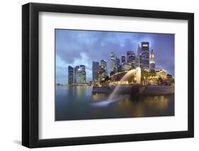 The Merlion Statue with the City Skyline in the Background-Gavin Hellier-Framed Photographic Print