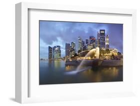 The Merlion Statue with the City Skyline in the Background-Gavin Hellier-Framed Photographic Print