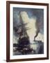 The Merrimac Sinks the Cumberland-Edward Moran-Framed Giclee Print