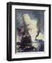 The Merrimac Sinks the Cumberland-Edward Moran-Framed Giclee Print