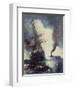 The Merrimac Sinks the Cumberland-Edward Moran-Framed Giclee Print