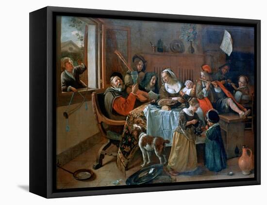 The Merry Family, 1668-Jan Steen-Framed Stretched Canvas