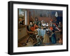 The Merry Family, 1668-Jan Steen-Framed Premium Giclee Print