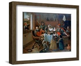 The Merry Family, 1668-Jan Steen-Framed Giclee Print