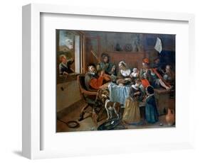 The Merry Family, 1668-Jan Steen-Framed Giclee Print