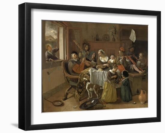 The Merry Family, 1668-Jan Steen-Framed Art Print