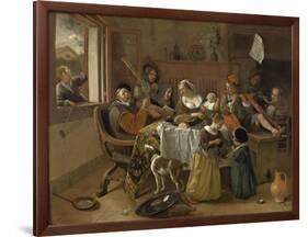 The Merry Family, 1668-Jan Steen-Framed Art Print