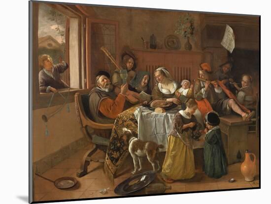 The Merry Family, 1668-Jan Havicksz Steen-Mounted Giclee Print