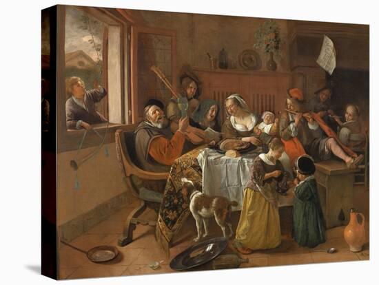 The Merry Family, 1668-Jan Havicksz Steen-Stretched Canvas