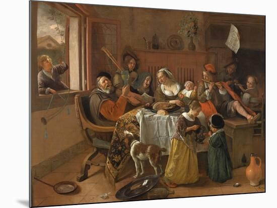 The Merry Family, 1668-Jan Havicksz Steen-Mounted Giclee Print