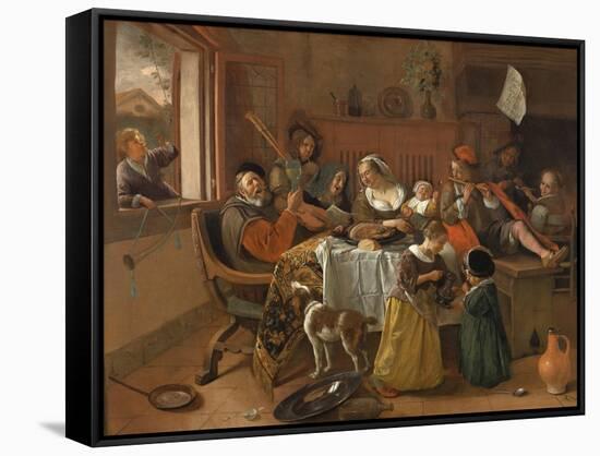 The Merry Family, 1668-Jan Havicksz Steen-Framed Stretched Canvas