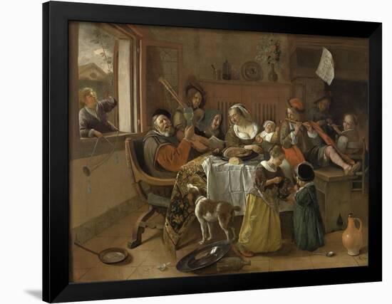 The Merry Family, 1668-Jan Havicksz. Steen-Framed Giclee Print