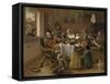 The Merry Family, 1668-Jan Havicksz. Steen-Framed Stretched Canvas