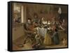 The Merry Family, 1668-Jan Havicksz. Steen-Framed Stretched Canvas